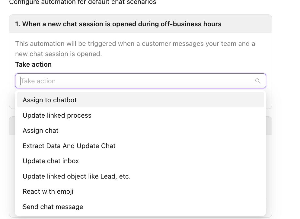 Chat Automation Action Type
